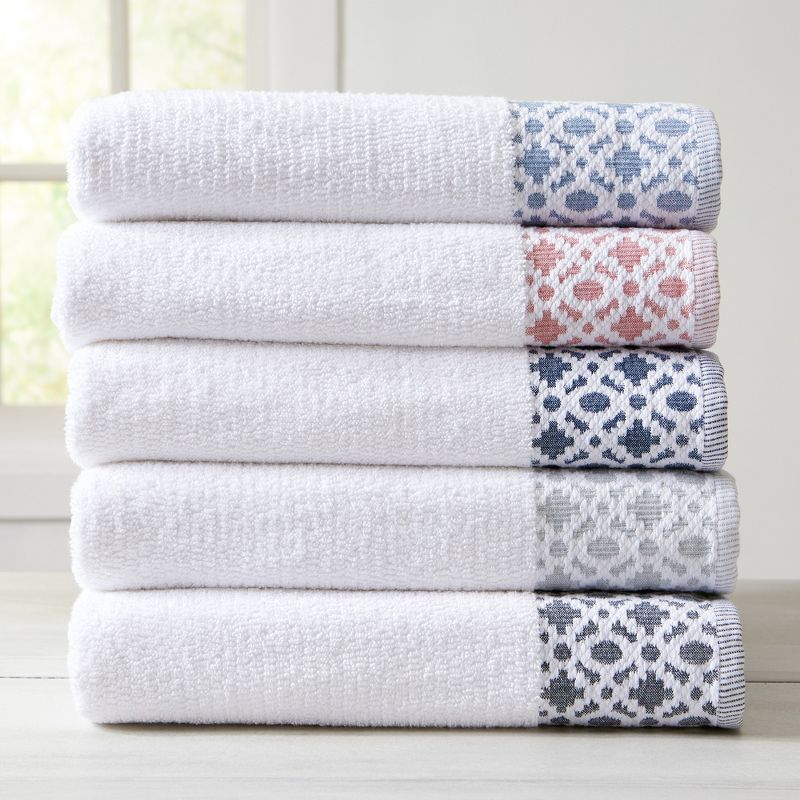 Market & Place Turkish Cotton Luxury 6-Piece Bath Towel Set White/Grey