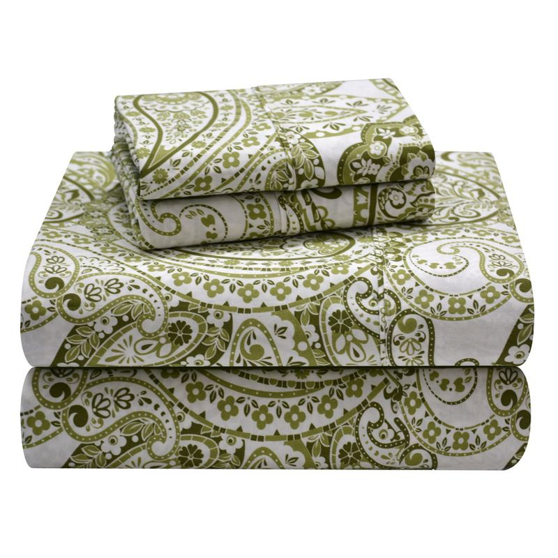 Pointehaven Boho Percale Paisley Sheet Set