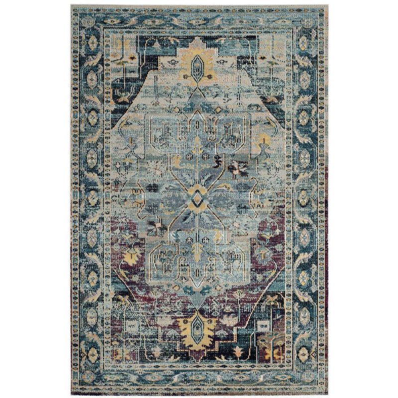 Crystal CRS503 Power Loomed Indoor Area Rug - Teal/Purple - 5'x8' - Safavieh