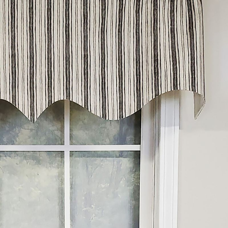 RLF Home Luxurious Modern Design Classic Brunswick Stripe Regal Style Window Valance 50" x 17" Gray