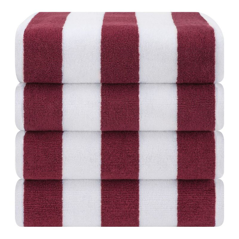 American Soft Linen Beach Towel, 100% Cotton Cabana Striped Beach Towel, 30 in by 60 in Soft Absorbent Beach Pool Towel
, Bordeaux