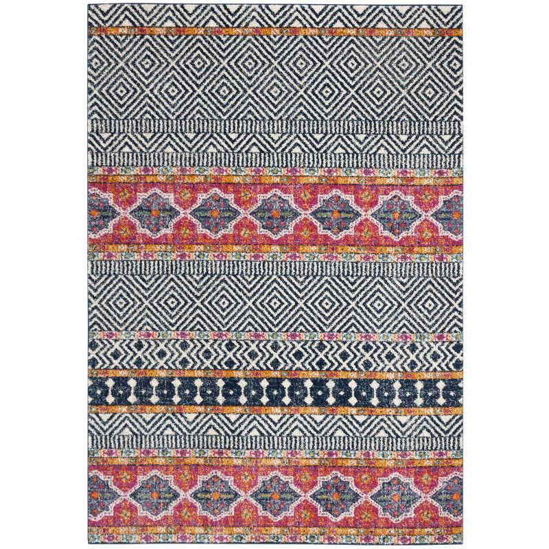 Madison MAD797 Power Loomed Indoor Area Rug - Navy/Ivory - 5'3"x7'6" - Safavieh.