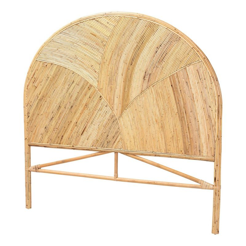 bali & pari King Seana Rattan Standalone Headboard Honey: Bohemian Design, No Mount Needed