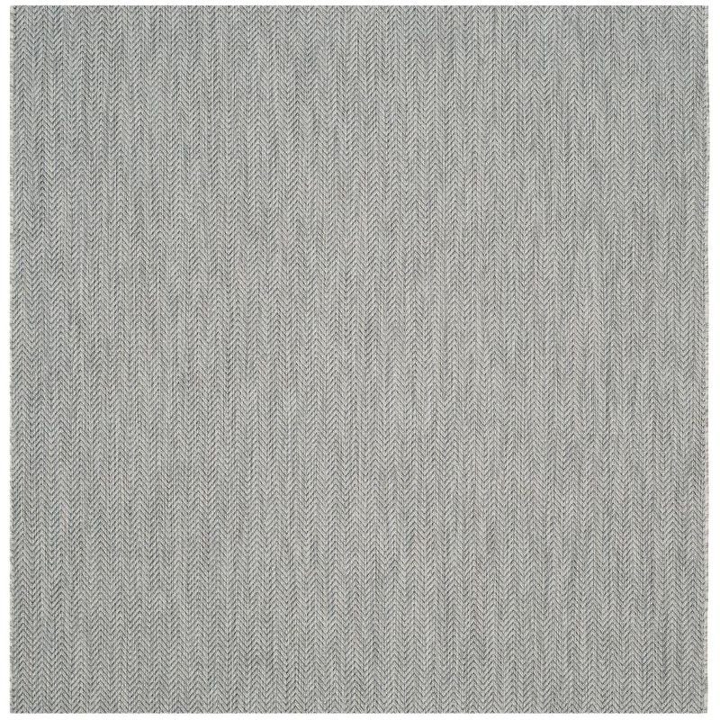 Courtyard CY8022 Power Loomed Indoor and Outdoor Area Rug - Grey/Navy - 6'7"x6'7" - Safavieh