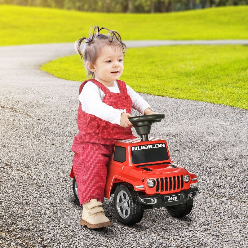Aosom Toddler with Engine Sounds & Under-Seat Storage, Ride on Cars for Kids, Sit and Scoot Ride on Toy Outdoor Toy Car, Ages 1.5-3, Red