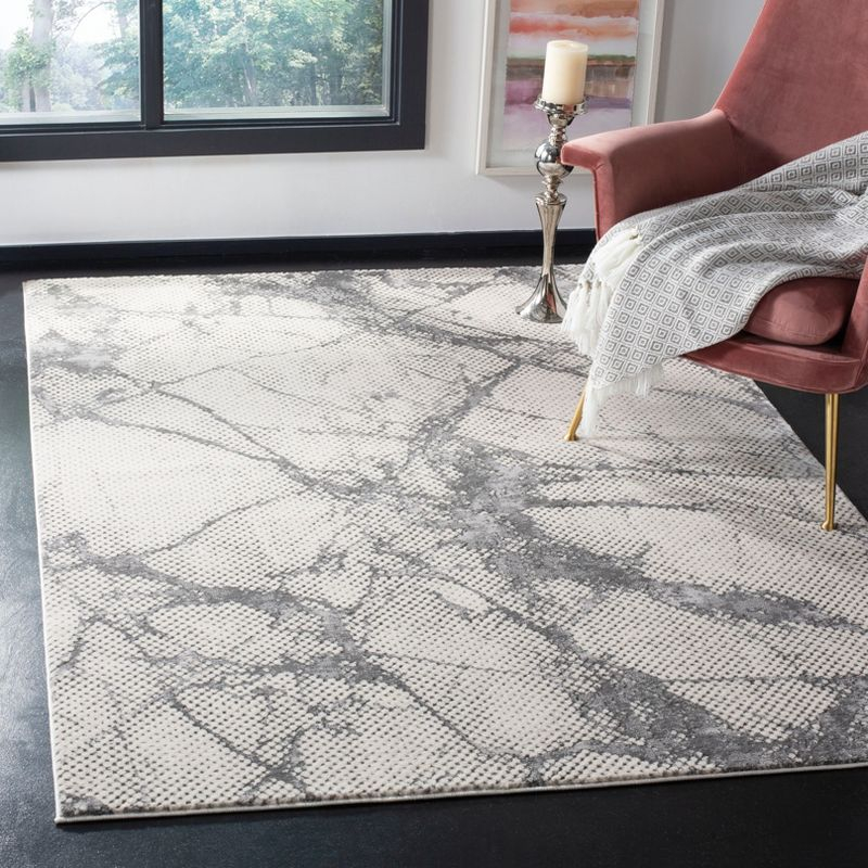 Lurex LUR187 Power Loomed Area Rug - Ivory/Grey - 5'3"x7'6" - Safavieh