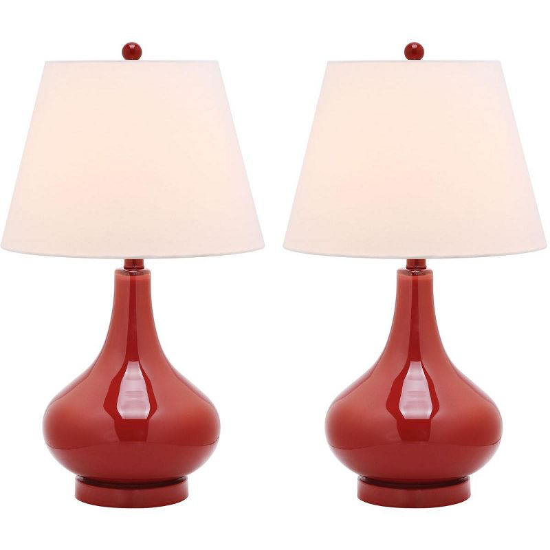 Amy Gourd Table Lamp (Set of 2) - 24 Inch Height - LIT4087 - Red - Safavieh