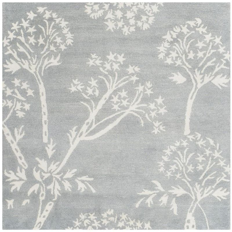 Bella BEL131 Hand Tufted Area Rug - Light Blue/Ivory - 5'x5' - Safavieh.