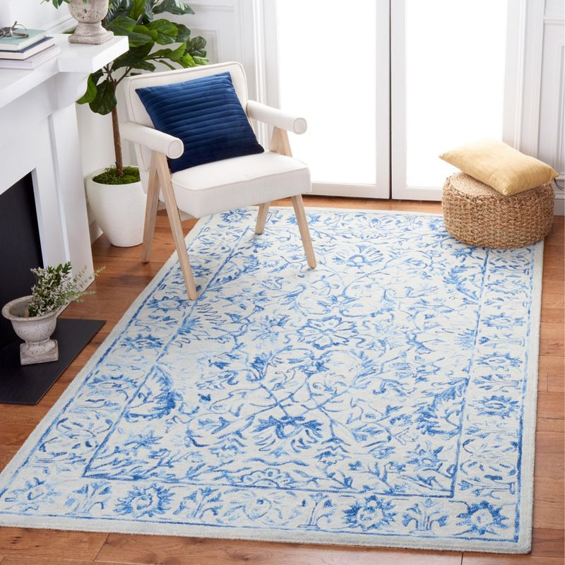 Metro MET255 Hand Tufted Area Rug - Blue/Beige - 4'x6' - Safavieh..
