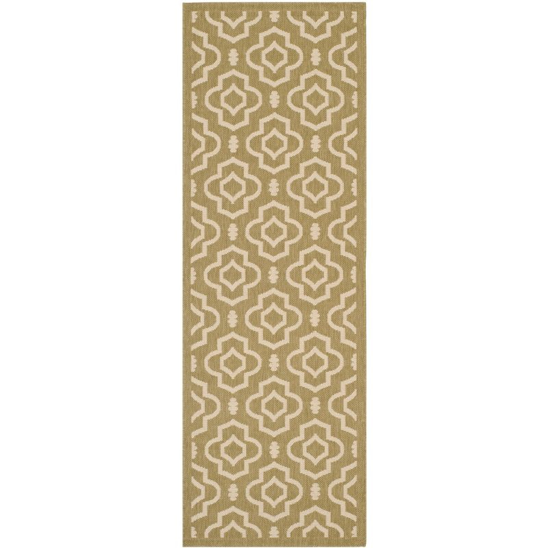 Courtyard CY6926 Power Loomed Indoor and Outdoor Runner Rug - Green/Beige - 2'3"x10' - Safavieh