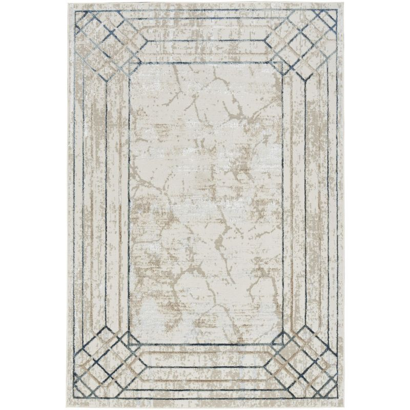 Nourison Glam 5'3" x 7'3" Ivory/Taupe Mid-Century Modern Indoor Rug