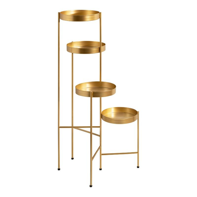 Kate and Laurel Finn Plant Stand, 10x11x44, Gold