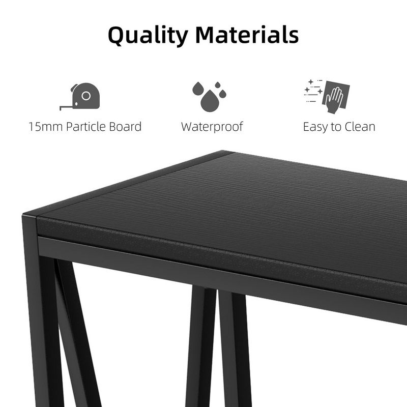 Whizmax 2-Tier Narrow Console Sofa Side Table for Entryway Hallway Living Room, Black