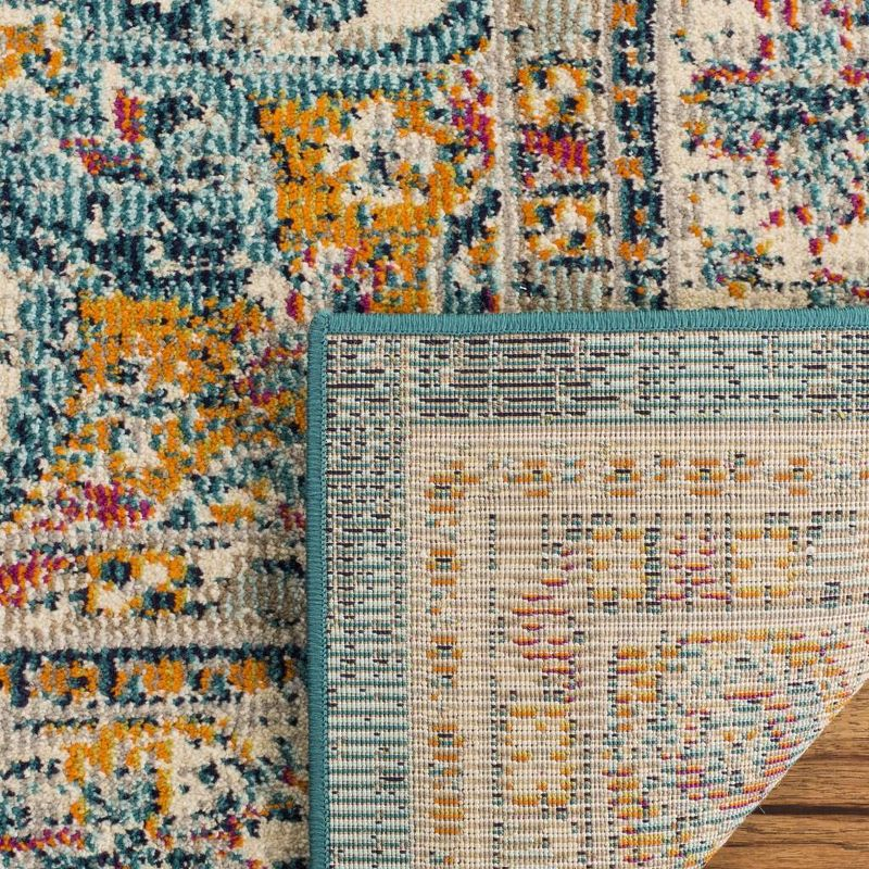 Phoenix PHX154 Power Loomed Indoor Runner Rug - 2'3"x8' - Ivory/Blue - Safavieh