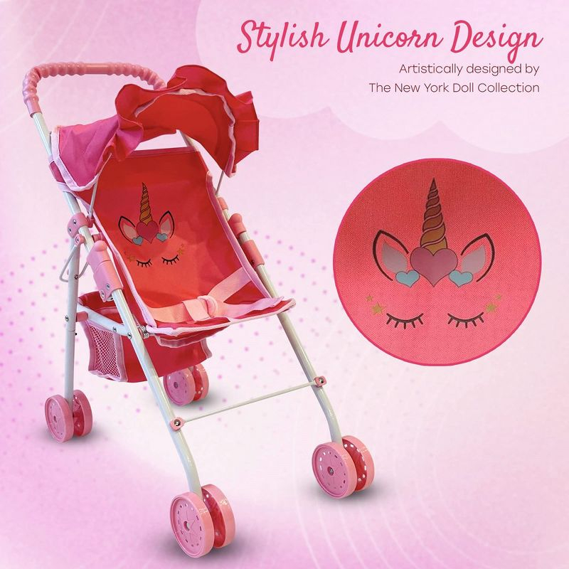 The New York Doll Collection Baby Doll Stroller My First Toy Stroller Pink