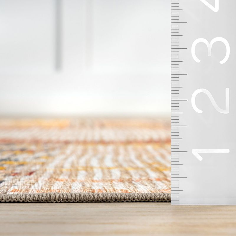 Nuloom Kallie Abstract Machine Washable Indoor Area Rug, 4' x 6', Multicolor