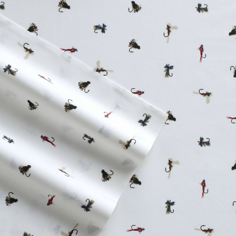 Twin XL Printed Pattern Sheet Set Fishing Flies - Eddie Bauer