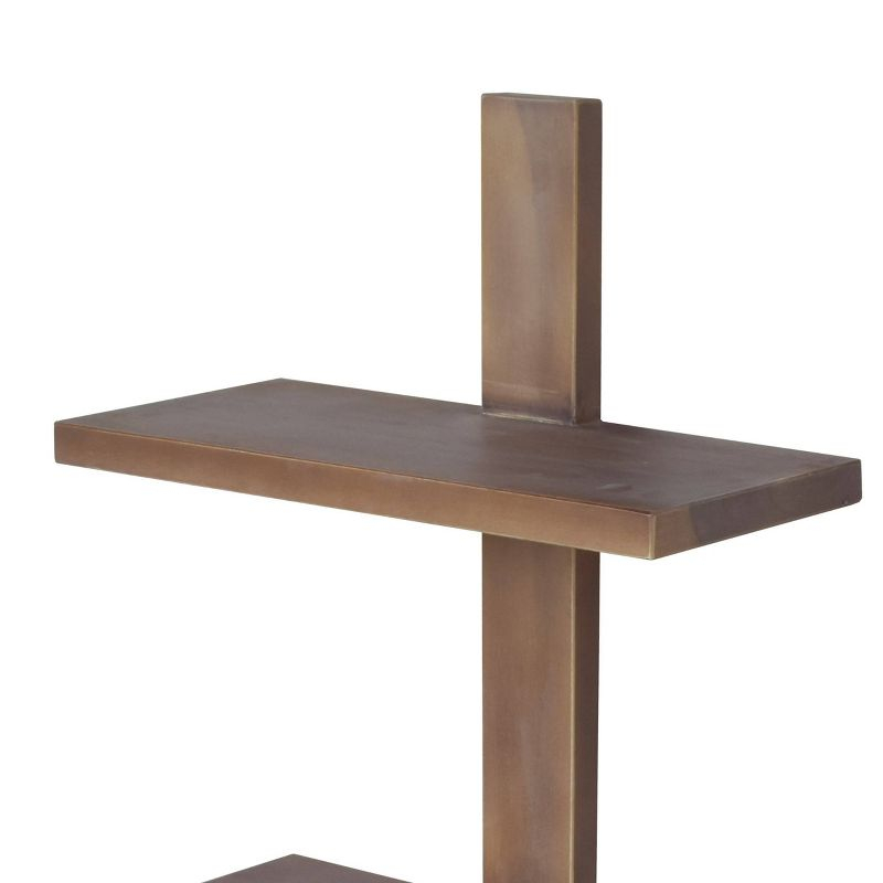 18.5"x37" Set of 2 3-Tier Hanging Wood Shelves Natural - A&B Home: Vertical Carved Wall Art Sets with Mounting Hardware