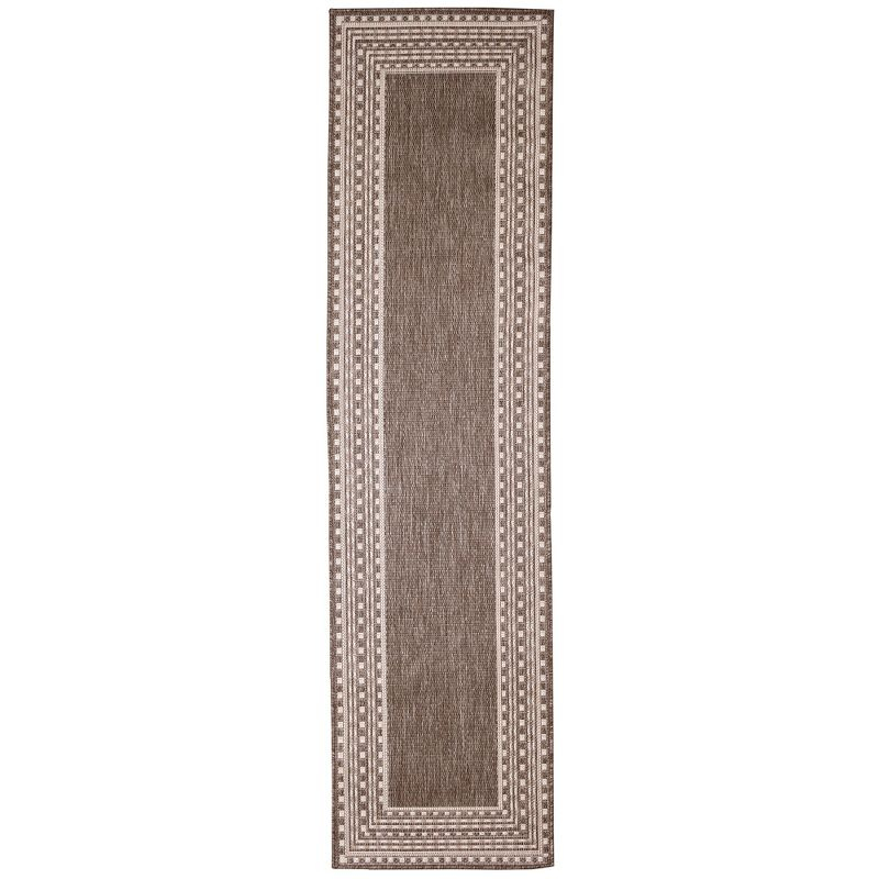 Liora Manne Malibu Etched Border Indoor/Outdoor Rug Neutral 1'11" x 7'6"
