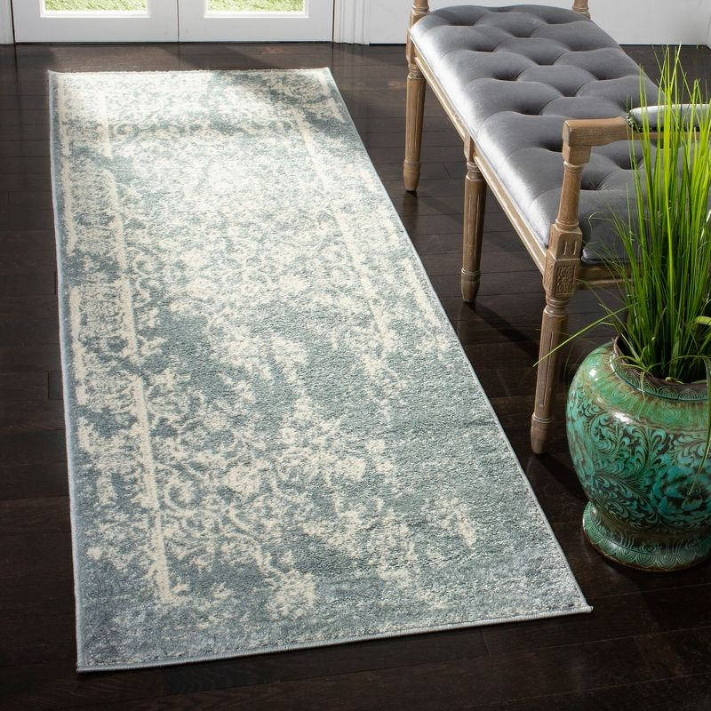 Adirondack ADR101 Power Loomed Runner Rug - Slate/Ivory - 2'6"x8' - Safavieh.
