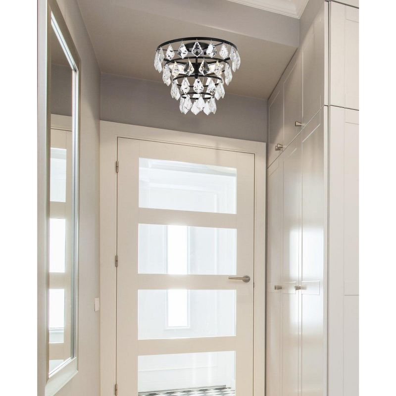 Elegant Lighting Ella 14 inch flush mount in black