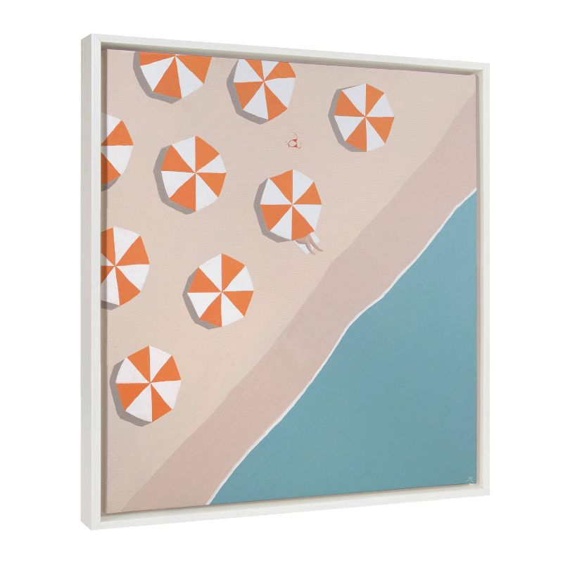 22" x 22" Sylvie The Early Bird by Rachel Dowd Framed Wall Canvas White - Kate & Laurel All Things Decor