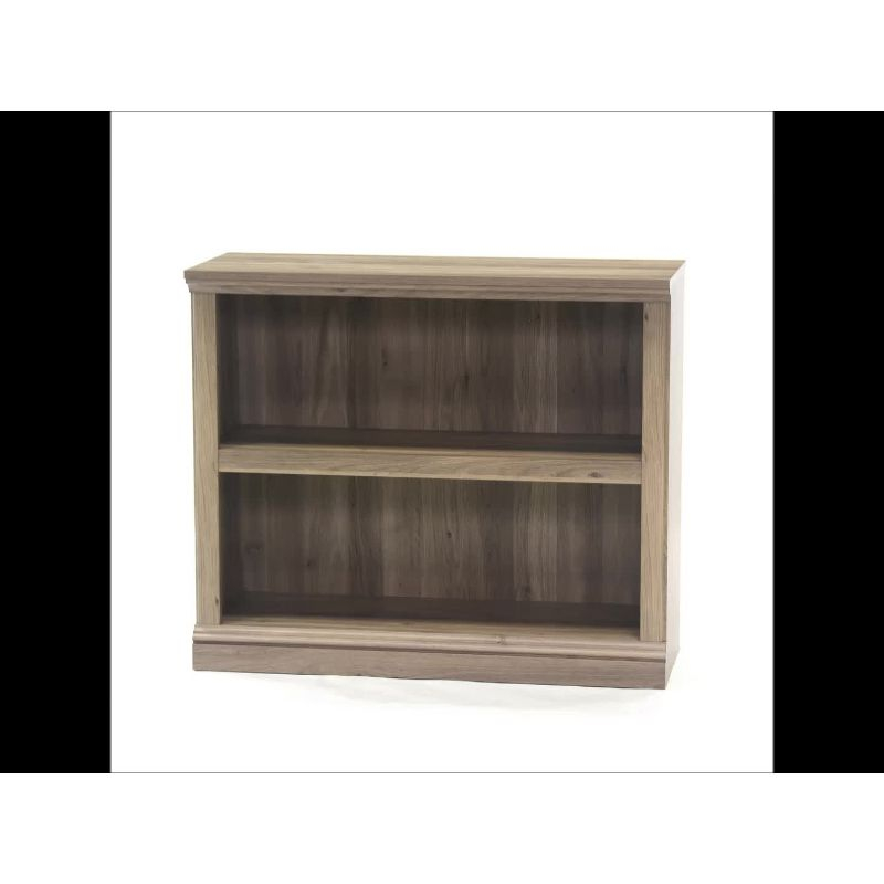 Sauder 29.9" 2Shelf Bookshelf Estate Black : Adjustable, Laminated, Mid-Century Modern Style: Particle Board Frame, Console Design