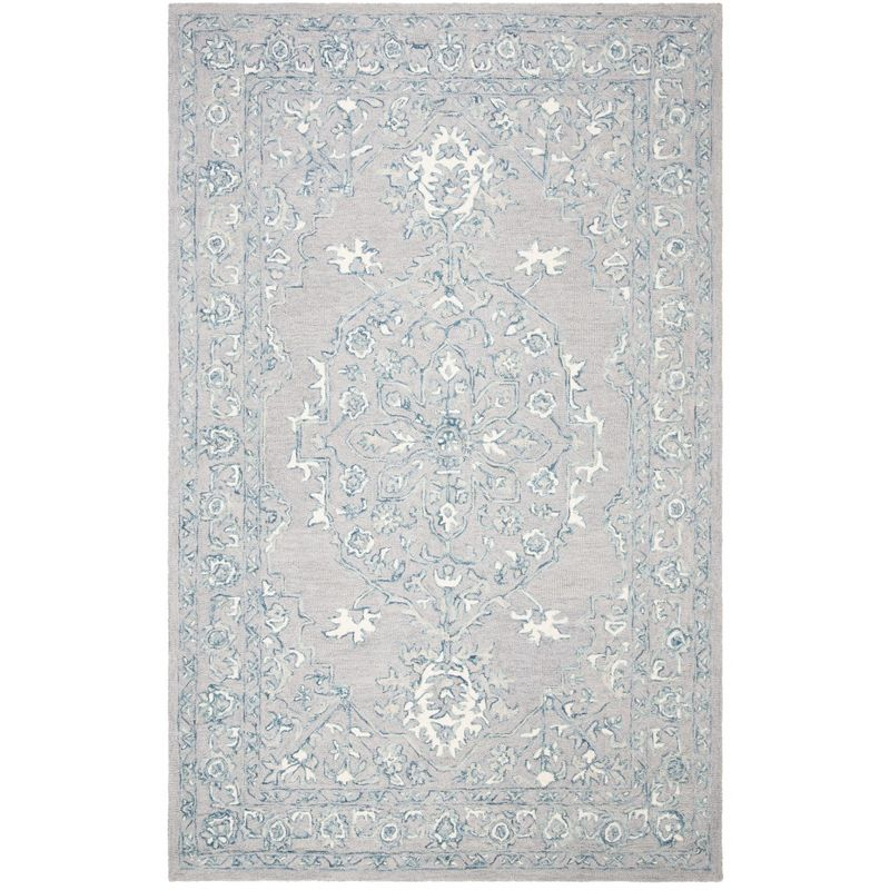 Micro-Loop MLP504 Hand Tufted Indoor Accent Rug - Light Grey/Ivory - 4'x6' - Safavieh