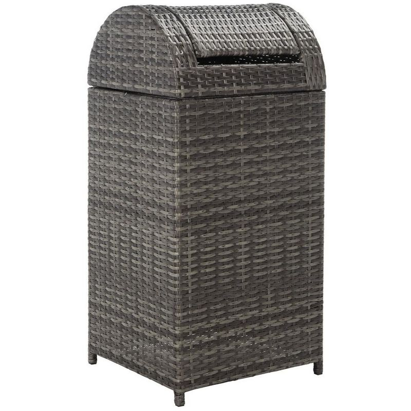 Serapis Outdoor Trash Can - Grey Brown - Safavieh