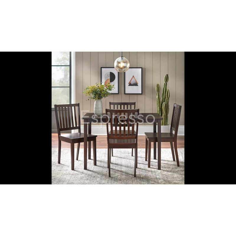 Buylateral Shaker Rectangular Dining Table Black: Transitional Style, Rubberwood, Seats 4