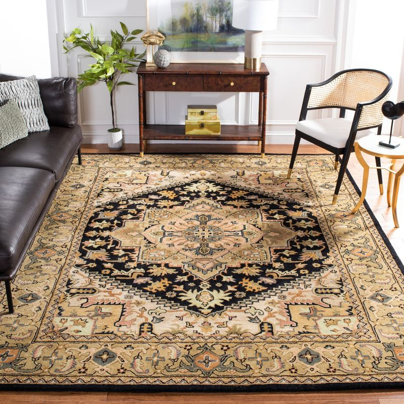 Heritage HG625 Handmade Area Rug - 5'x8' - Black/Gold - Safavieh