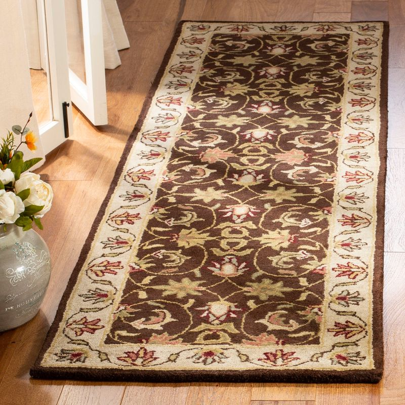Heritage HG818 Hand Tufted Runner Rug - Brown/Beige - 2'3"x6' - Safavieh.