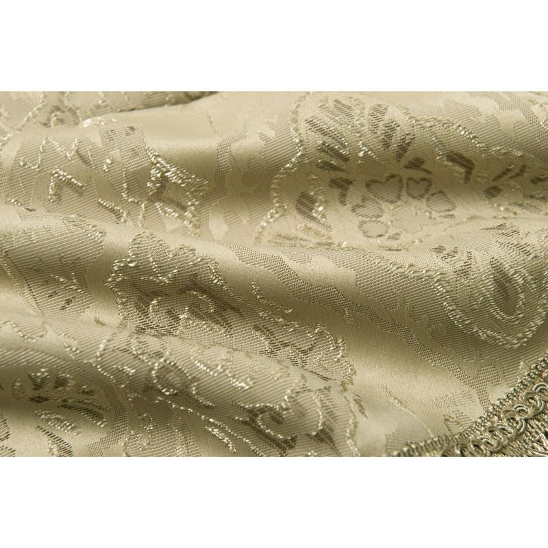 Kate Aurora Georgina Ultra Luxurious Raised Jacquard And Fringed Trimmed Austrian Window Valance - 52 in. W x 28 in. L, Gold