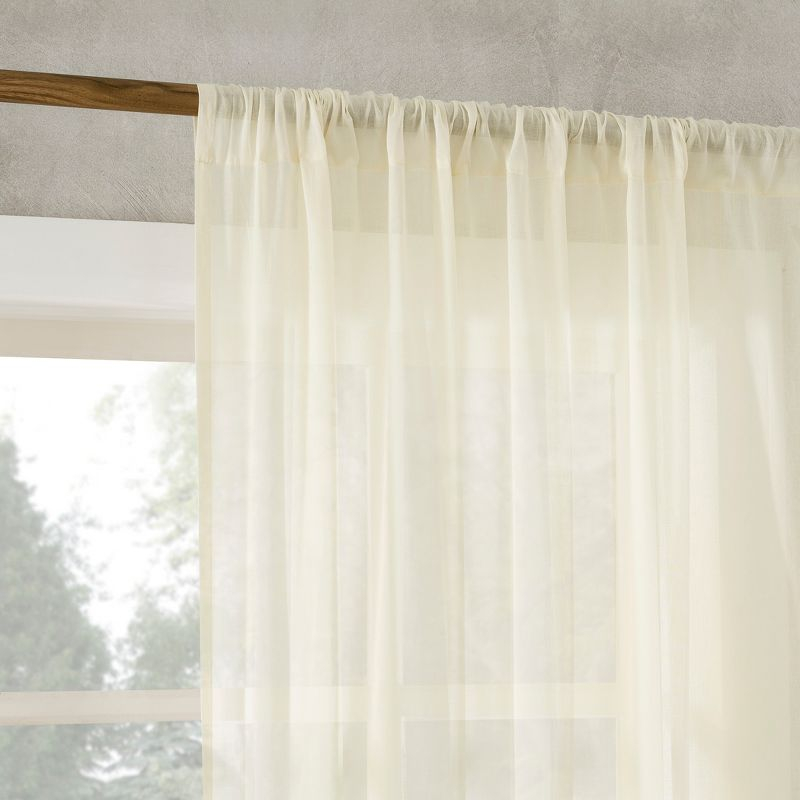 50"x96" Archaeo Sheer 100% Cotton Curtain Panel Cream