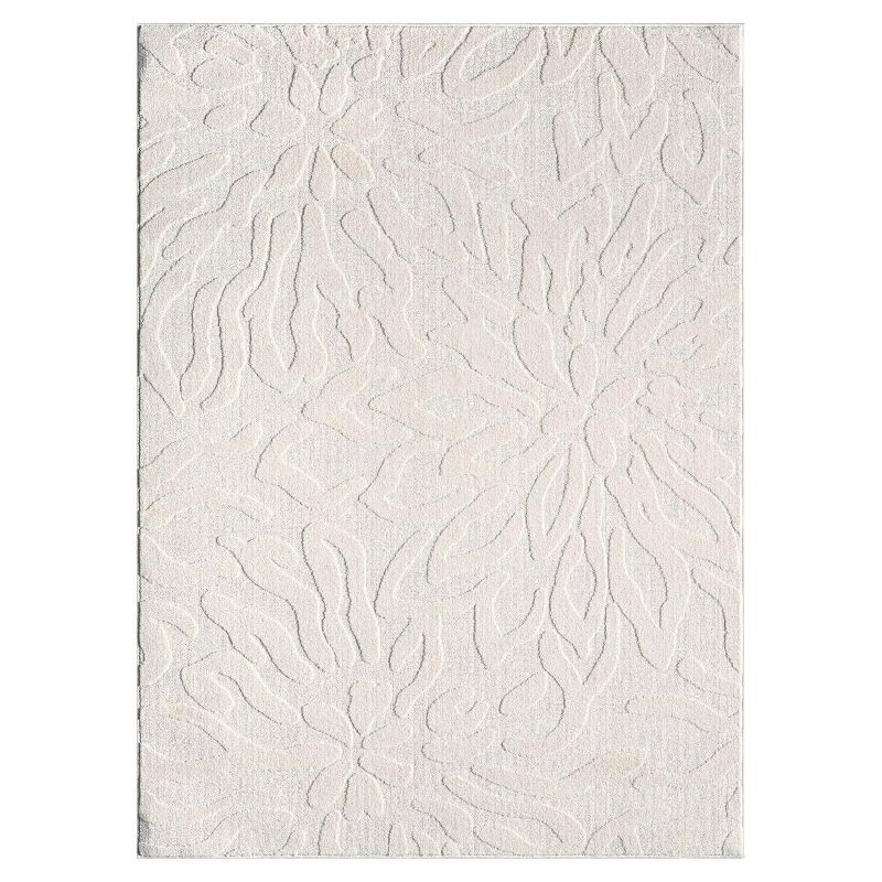 Luxe Weavers Abstract Floral Cream 8x10 Area Rug