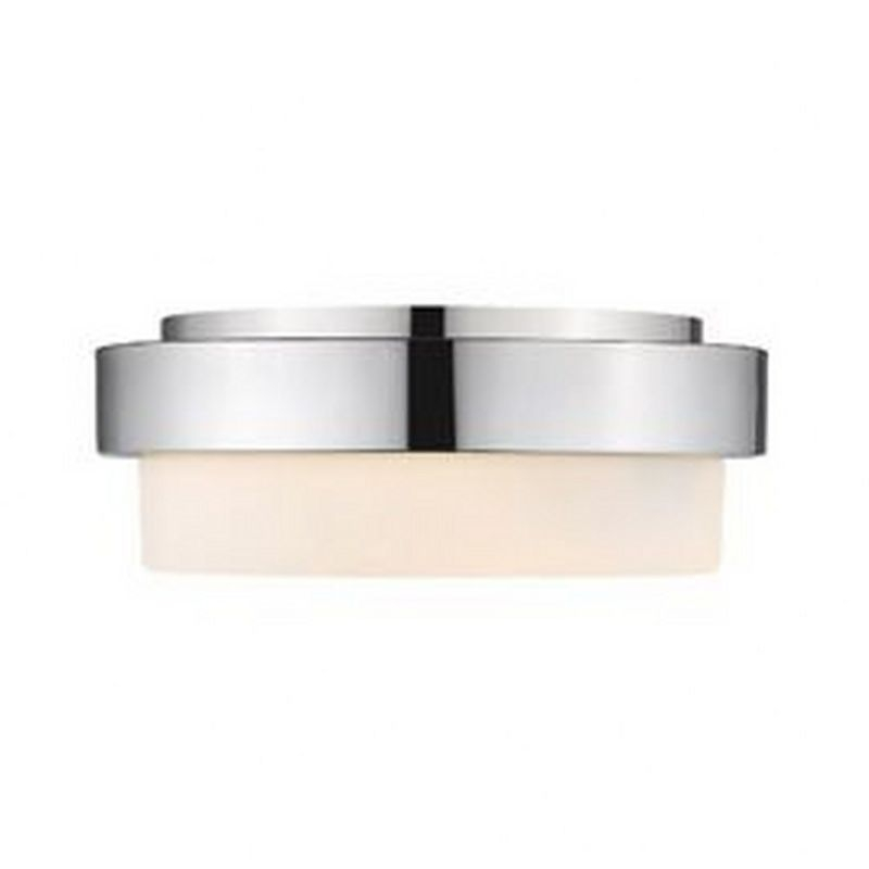 Golden Lighting Multi-Family 11" 2-Light Flush Mount in Matte Black with Opal Glass