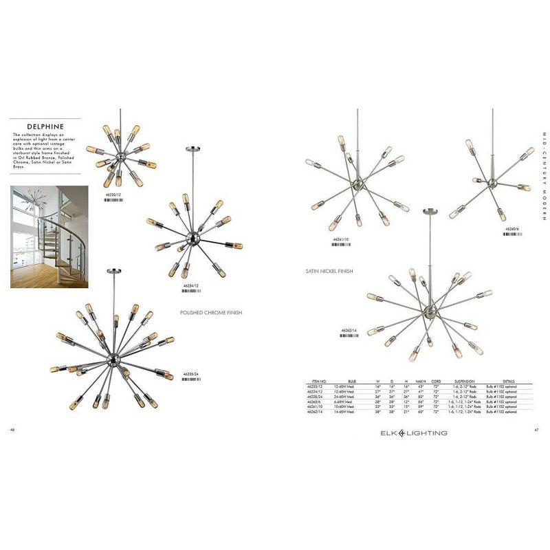 Elk Home Delphine 12 - Light Chandelier in  Satin Brass