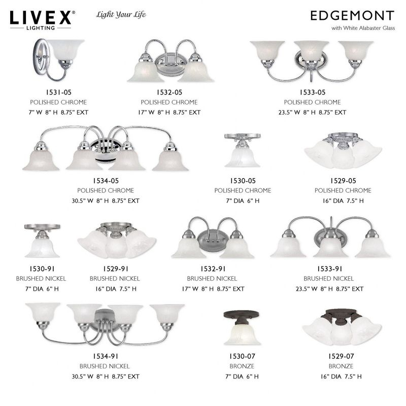 Livex Lighting Edgemont 3 - Light Flush Mount in  Bronze