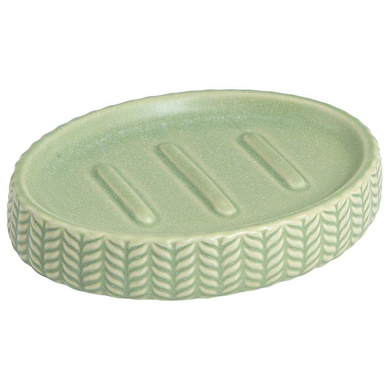 Dashi Soap Dish - Allure Home Creations: Ceramic Holder for Bar Soap, Sage Green, Hand Washable
