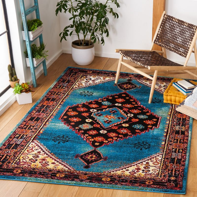 Vintage Hamadan VTH202 Power Loomed Accent Rug - Blue/Black - 2'7"x5' - Safavieh.