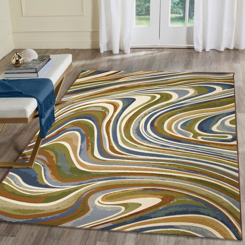 Liora Manne Marina Tides Indoor/Outdoor Rug Multi 3'3" x 4'11"