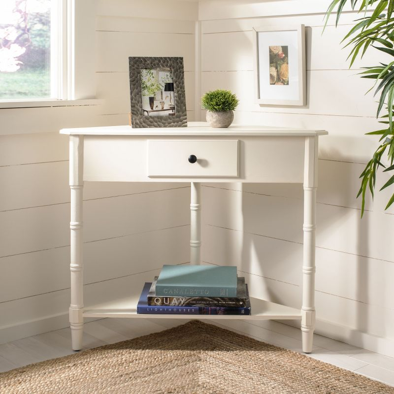 Gomez Corner Table - AMH5709C - Off-White - Safavieh Couture