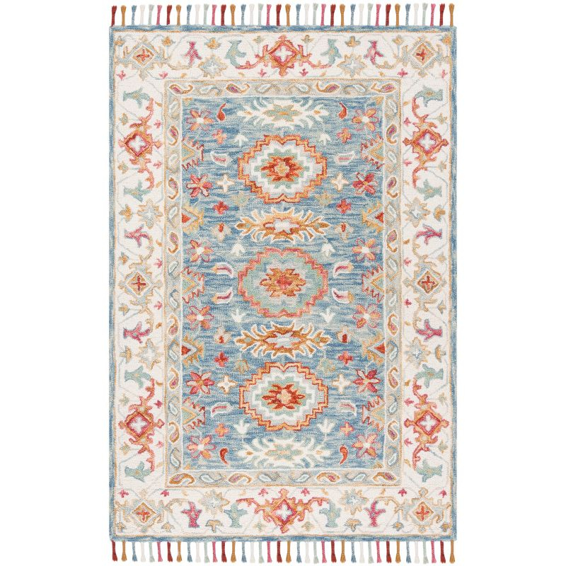 Aspen APN117 Hand Tufted Indoor Area Rug - Blue/Ivory - 9'x12' - Safavieh