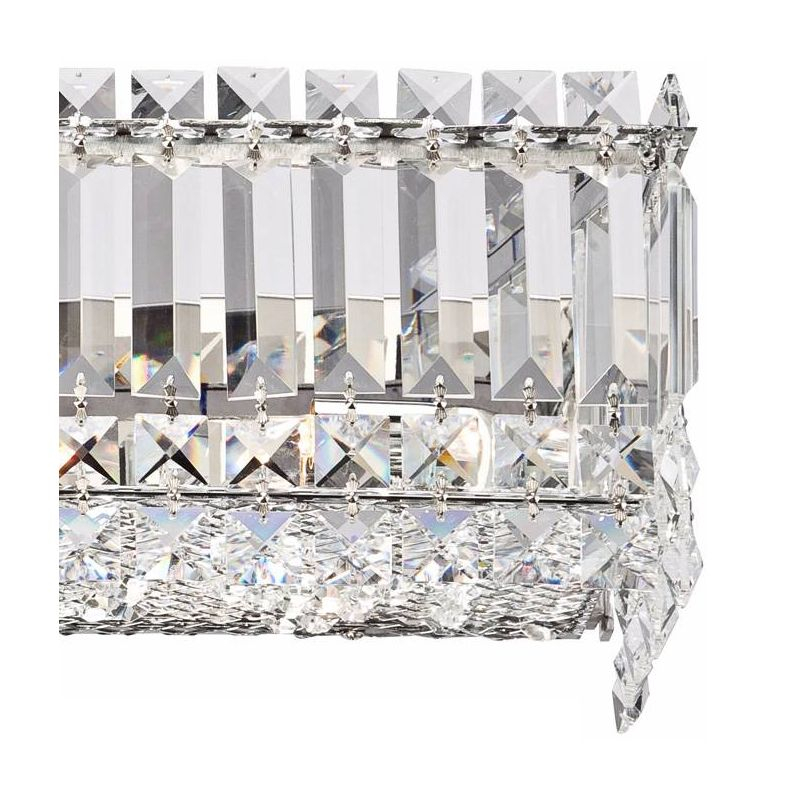 Possini Euro Design Crystal Columns Modern Wall Light Chrome 23" Light Bar Fixture for Bedroom Bathroom Vanity Reading Living Room Hallway House Home