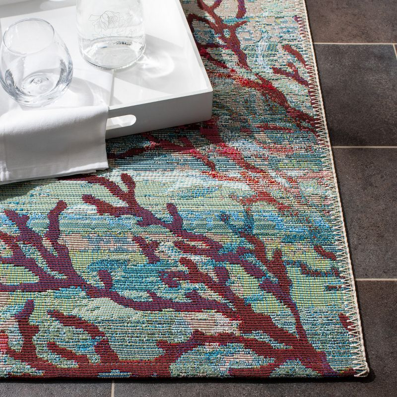Barbados 500 BAR554 Power Loomed Indoor/Outdoor Area Rug - Light Blue/Pink - 8'x10'5" - Safavieh