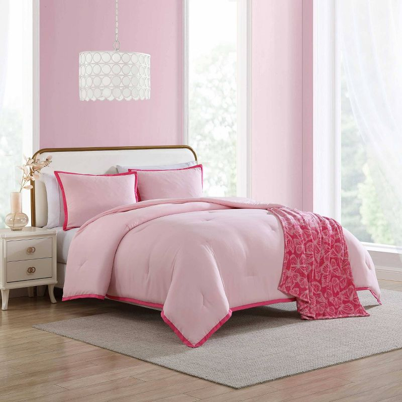 Betseyville Johnson Signature Hotel Solid Pink King 4pc Comforter Sham Bonus Set