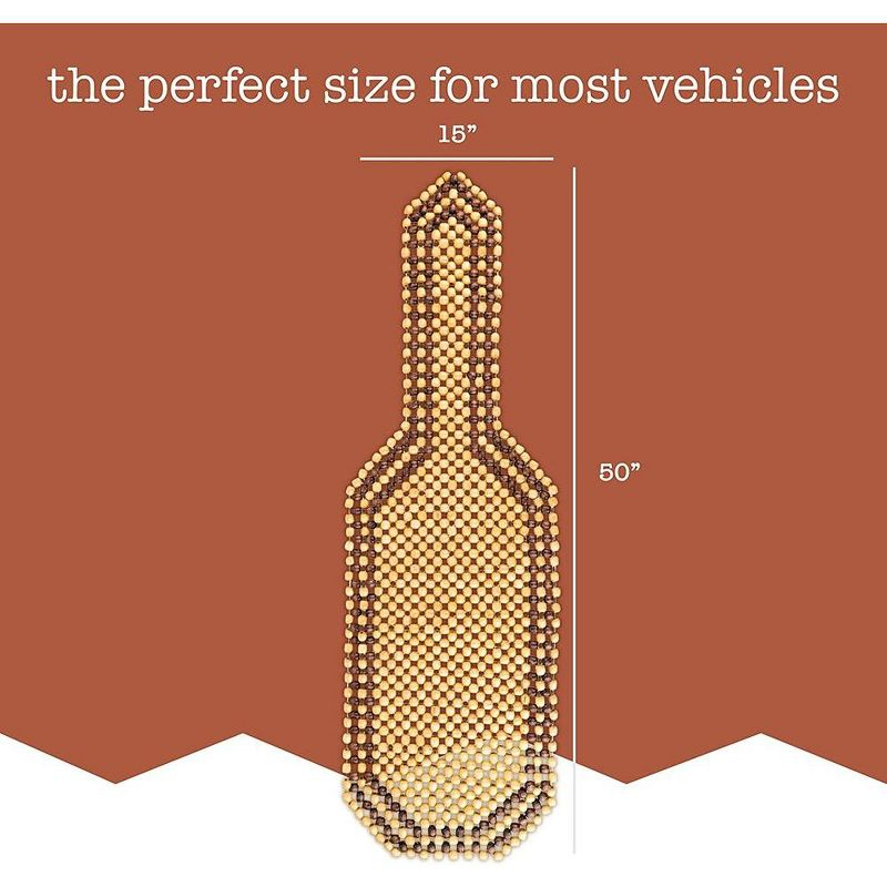 Zone Tech Wood Beaded Seat Cushion - Premium Quality Car Massaging Double Strung Wood Beaded Seat Cover for Stress Free all Day!