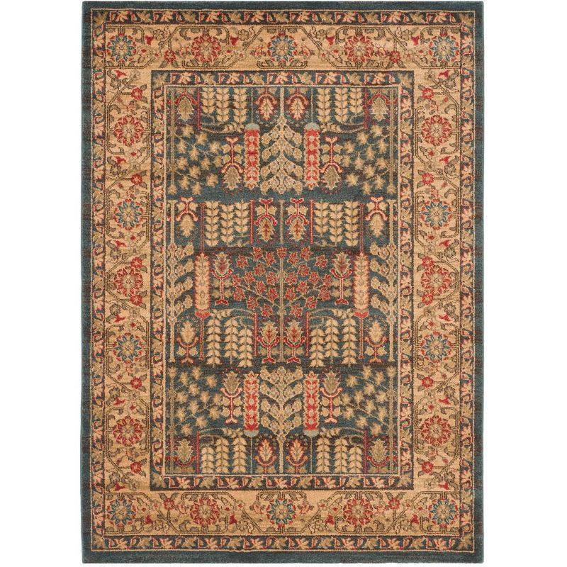 Mahal MAH697 Power Loomed Indoor Area Rug - Navy/Natural - 4'x5'7" - Safavieh.