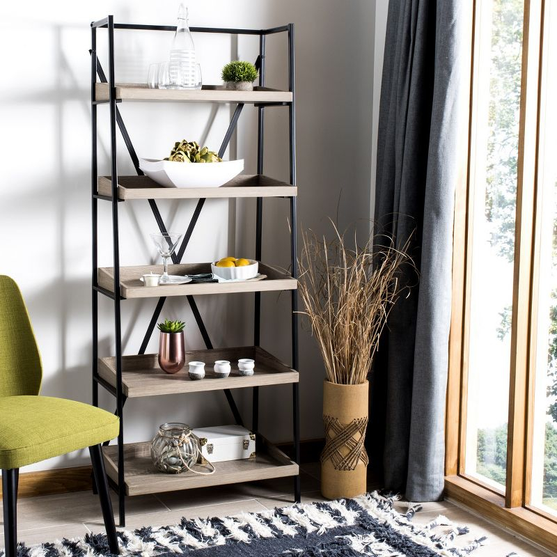 Joel Etagere - FOX4272 - Light Brown/Black - Safavieh Couture