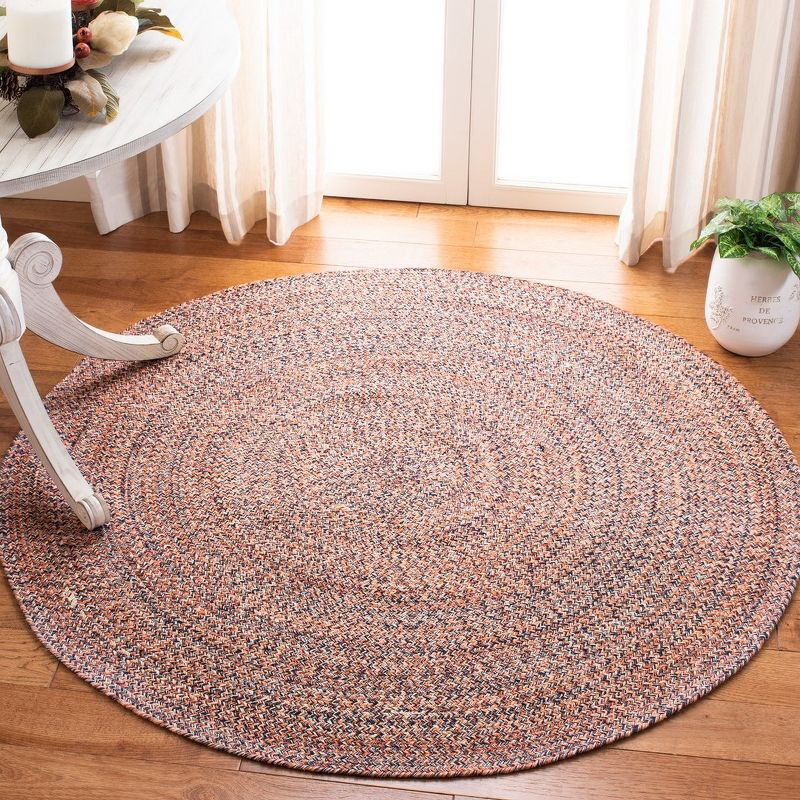 Braided BRD701 Hand Woven Area Rug - Terracotta/Ivory - 6' Round - Safavieh.